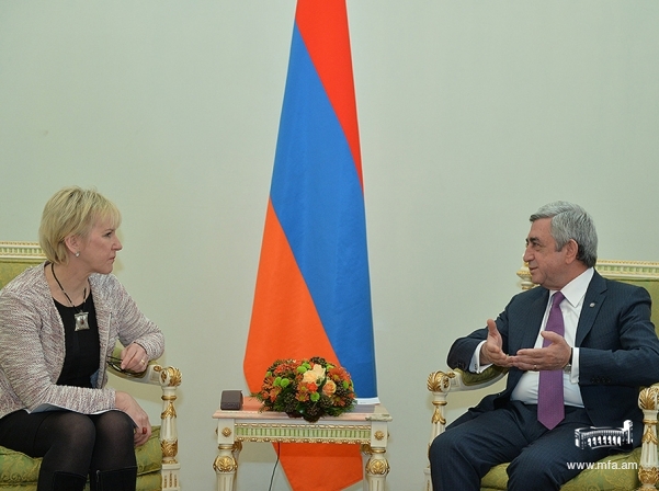 President of Armenia received the minister of foreign affairs of Sweden Margot Wallström