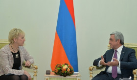 Armenia's President meeting with Sweden's Foreign Minister Margot Wallström 